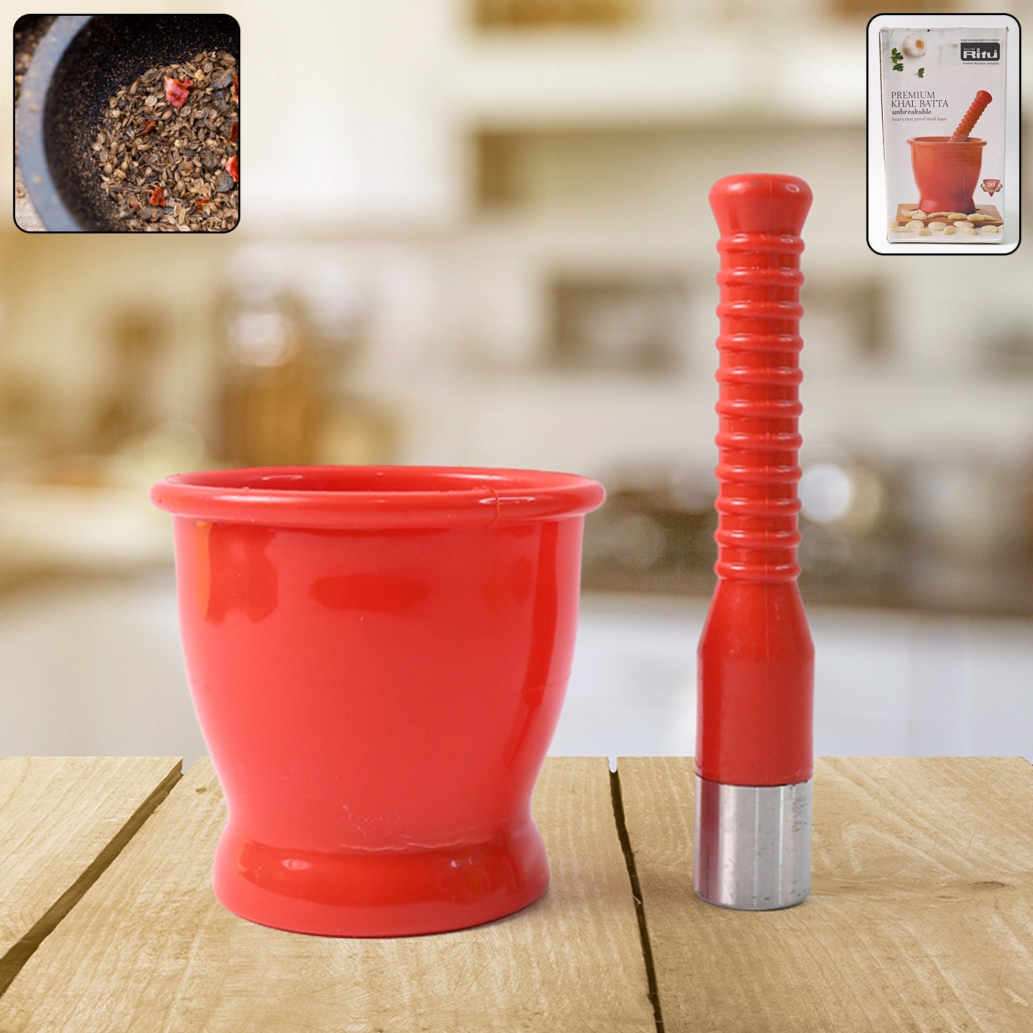 Ritu Dura Stone Plastic Masher Set Ritu Dura Stone Plastic Masher Set